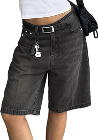 Casual Mid-Waist Straight-Cut Cropped Denim Womens Pants
