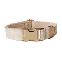 Leaf Lace Pet Collar Bow Metal Buckle