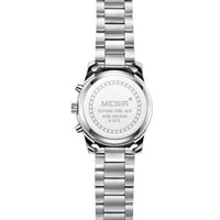 Lady's Multifunctional Chronograph Calendar Steel Band Quartz Watch