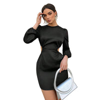 Sexy Hollow-out Sheath Mini Skirt Satin Party Dress For Women