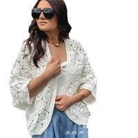 Womens Stylish Lace Hollow-Out Sun-Protective Cardigan