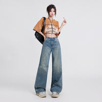 Wide Leg Jeans Women's High Waist Baggy Straight Trousers