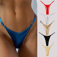 Swim Trunks Sexy Lady's Briefs Solid Color T-back