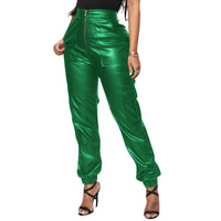 Workwear Ankle-tied Leather Pants Fashionable Overalls With Multiple Pockets