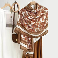 Cotton And Linen Scarf Thin And Silky Shawl Travel Sun-proof Beach Towel For Women