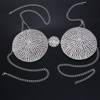 Exaggerated Round Bikini Chest Chain Nightclub Sexy Rhinestones