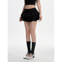 Puffy Cake Dress Women's Low Waist Pleated Skirt