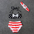 Girls' XINGX Bowknot Three-piece Swimsuit