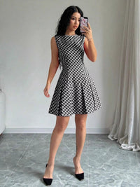 Women's Casual All-Match EuropeanAmerican Style Plaid Pleated Dress