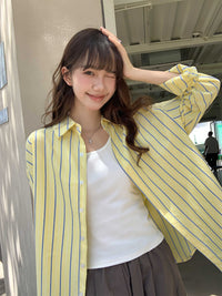 Striped Sun Protection Shirt Women's Long Sleeve Loose Top