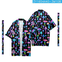 Men's Cardigan Kimono Smoke Extended Forest Digital Printing Casual Shirt