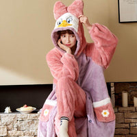 Sweet Fall Pajamas Flannel Nightgown Women