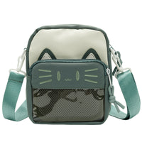 Cartoon Cat Embroidered Casual Shoulder Bag