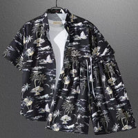 Short Sleeve Printed Shirt Summer Thin Suit