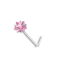 Peach Heart Butterfly With Zircon Stainless Steel Piercing Nose Ring