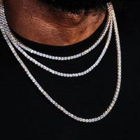 3mm Zircon Tennis Chain Hip Hop Simple Personality Couple Tennis Chain