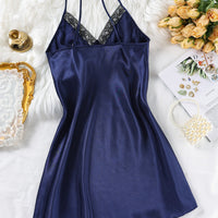Womens Satin Nightgown Sheer Design Lightweight Pajamas And Loungewear