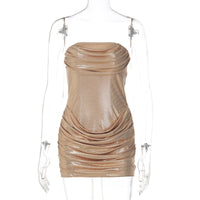 Fashionable Gold-Stamped New Arrival Dress Reflective Design Bodycon Mini Skirt Womens