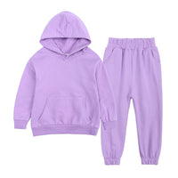 Autumn European And American Middle And Big Children Hooded Sweater Set