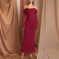 Mesh Sheer Long-sleeve Dress Sexy Open Back