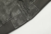 Vintage PU Leather Jacket Men's Punk Rock Zipper Multi-pocket Workwear Leather Coat