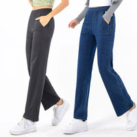 Cargo Jeans Women's Retro High Waist Straight Wide Leg