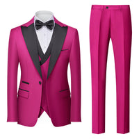 Korean-style Slim-fit Three-piece Suit Set