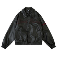Loose Lapels Leather Coat Boys Spring And Autumn Rock