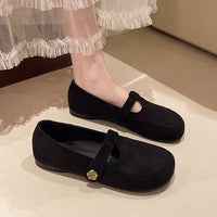 French Retro Round Toe Single Shoe Women's Soft Sole Versatile Mary Jane Shoes Fairy Style Grandma Shoes