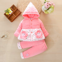 Girls' Autumn And Winter Clothes Padded Coat Suit