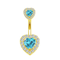Personalized Zircon Butterfly Round Belly Button Ring