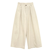 Womens Structured Three-dimensional Pleated Loose-fit Wide-leg Pants