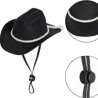 Black Pet And Bib Set Cotton Rope Denim Hat With Square Scarf Cat And Dog PartyFestival Hats
