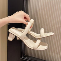 Women's High-heel Open-toe Slide Sandals For Outdoor Summer Wear, Leg-lengthening, New 2026 Design, Luxurious And Trendy, Block Heel, Fairy Style.