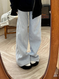 Comfortable Fleece-Lined Striped Jogger Pants
