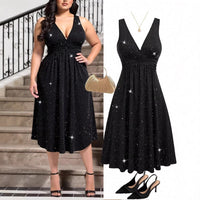 Women's Elegant Highlight V-Neck Dress