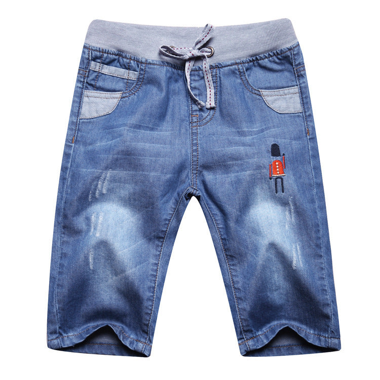 Simple And Versatile Casual Boys' Denim Capris