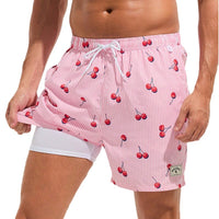 European And American Swimming Trunks Beach Pants Two-in-one Men's Anti-embarrassment