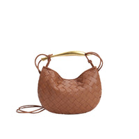 Woven Bag Fashion Cattlehide Leather Commuter Portable Shoulder Crossbody Bag