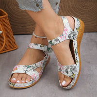 New Style Floral-patterned Chunky-sole Fashion Sandals