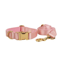 Pink Crystal Dog Collar And Leash With Wedding Ribbons