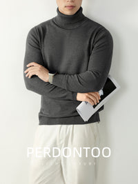 Thickened Men's Turtleneck Thermal Knitwear For Autumn And Winter