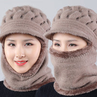 Autumn And Winter Outdoor Plus Velvet Warm Knitted Woolen Hat