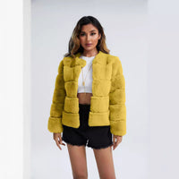 Women's Coat Fox Horizontal Stitching Artificial Fur
