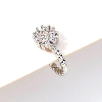 Miniature Zircon Rhinestone studs simple creative round flower nose ring accessories female
