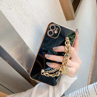 Mobile Phone Shell Plating Bracelet Pearl Hole