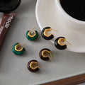 Maillard Resin Earrings Special Interest Light Luxury Stainless Steel