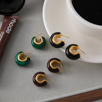 Maillard Resin Earrings Special Interest Light Luxury Stainless Steel