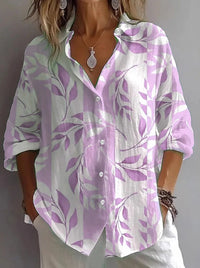 Spring Bestseller Women's Solid Color Linen Long Sleeve Casual Shirt