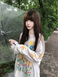 Women's Mesh Loose Long-sleeve T-shirt